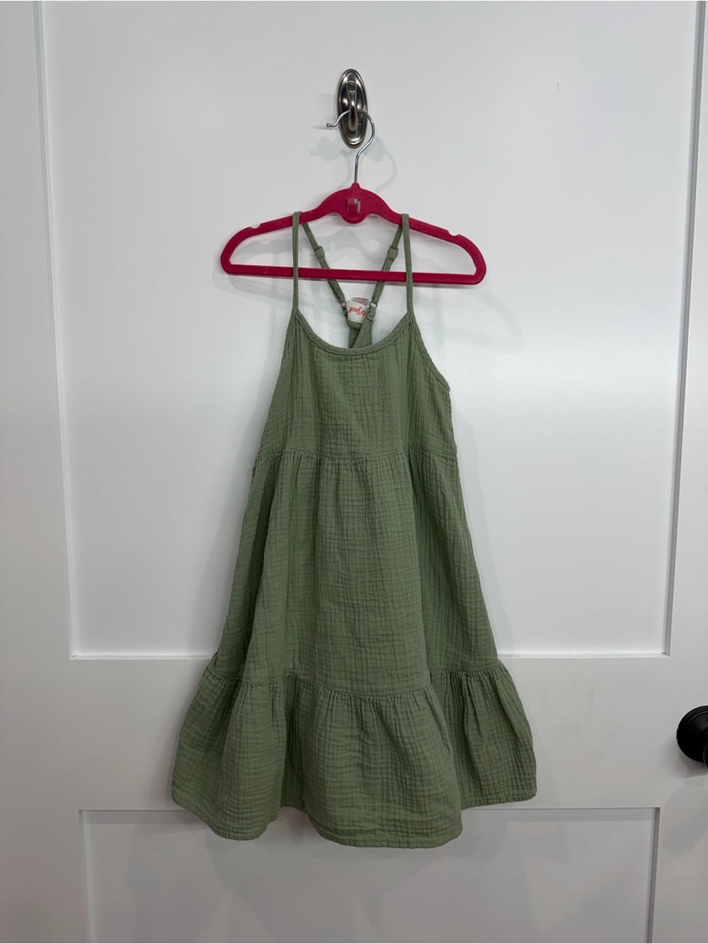 Cat & Jack Light Green Crinkled Ruffle-Hem Sundress